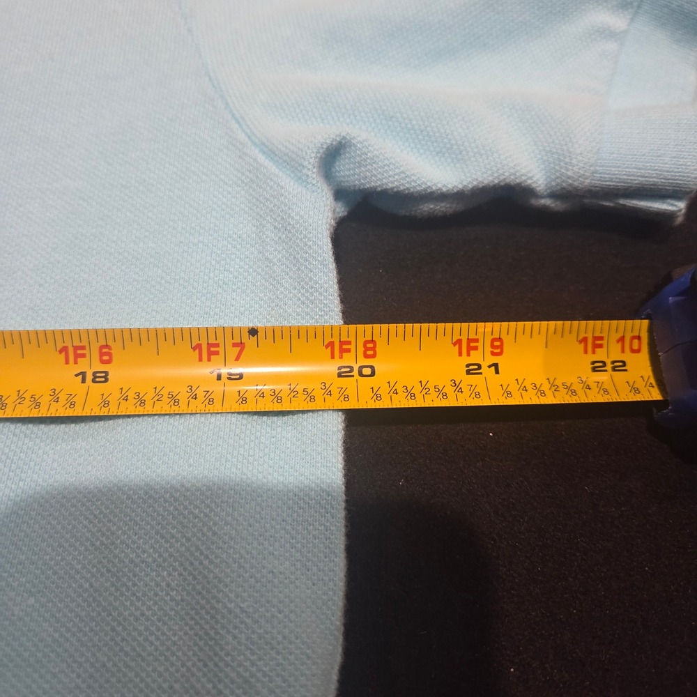 Polo Ralph Lauren Mens Light Blue Pique Cotton Polo Shirt Yellow Pony Size M - Picture 6 of 7